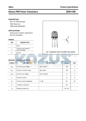 2SA1105 datasheet - Silicon PNP Power Transistors