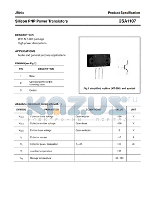 2SA1107 datasheet - Silicon PNP Power Transistors