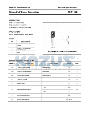 2SA1120 datasheet - Silicon PNP Power Transistors
