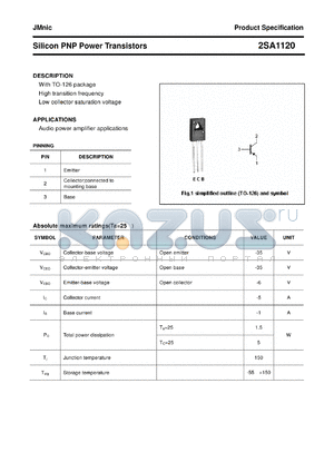 2SA1120 datasheet - Silicon PNP Power Transistors