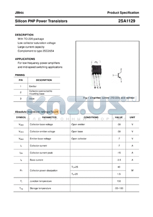 2SA1129 datasheet - Silicon PNP Power Transistors