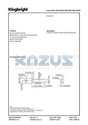 AM4457F3C datasheet - 1.5mm SIDE LOOK INFRA-RED EMITTING DIODE