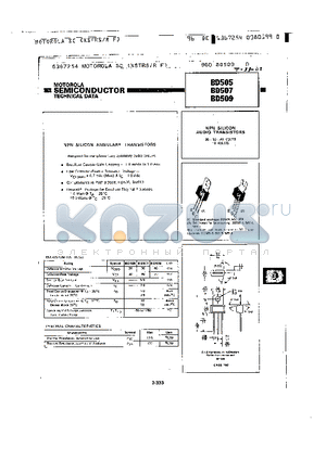 BD505 datasheet - NPN SILICON ANNULAR TRANSISTORS