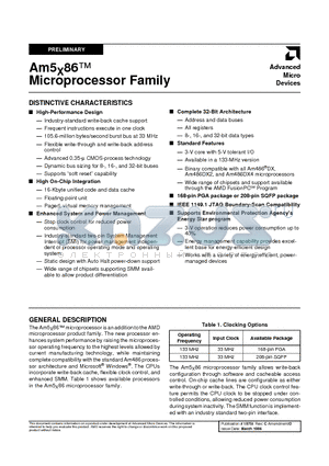 AM486DX2 datasheet - Am5X86 Microprocessor Family