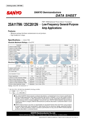 2SA1179N_06 datasheet - Low-Frequency General-Purpose Amp Applications