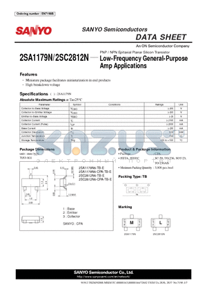 2SA1179N_12 datasheet - Low-Frequency General-Purpose Amp Applications