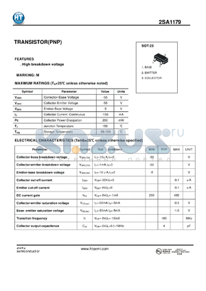 2SA1179 datasheet - TRANSISTOR(PNP)