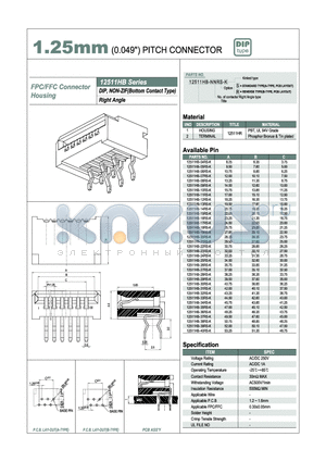 12511HB-04RS-K datasheet - 1.25mm PITCH CONNECTOR