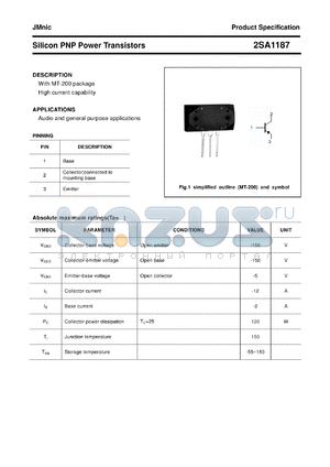 2SA1187 datasheet - Silicon PNP Power Transistors