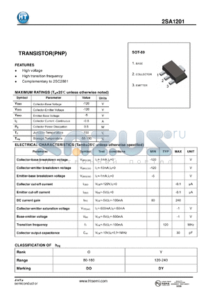 2SA1201 datasheet - TRANSISTOR(PNP)