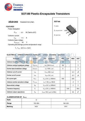 2SA1203 datasheet - Plastic-Encapsulate Transistors