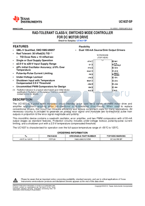 5962-8995701VSA datasheet - RAD-TOLERANT CLASS-V, SWITCHED MODE CONTROLLER FOR DC MOTOR DRIVE