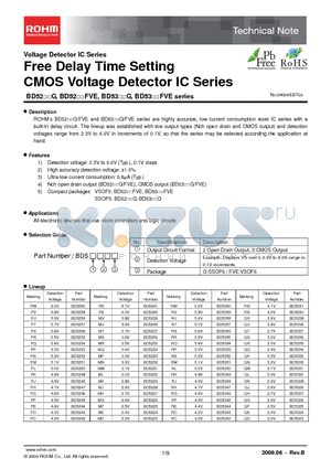 BD5223 datasheet - Free Delay Time Setting CMOS Voltage Detector IC Series