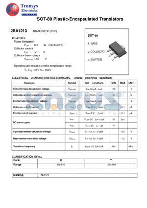 2SA1213 datasheet - Plastic-Encapsulated Transistors
