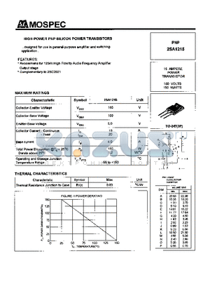 2SA1215 datasheet - POWER TRANSISTORS(15A,160V,150W)