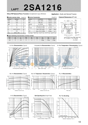 2SA1216_07 datasheet - Silicon PNP Epitaxial Planar Transistor