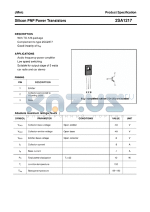 2SA1217 datasheet - Silicon PNP Power Transistors