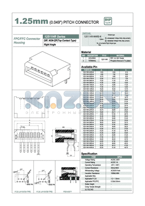 12511HR-13RS-K datasheet - 1.25mm PITCH CONNECTOR