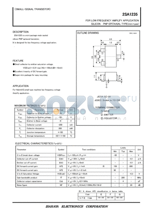 2SA1235 datasheet - FOR LOW FREQUENCY AMPLIFY APPLICATION SILICON PNP EPITAXIAL TYPE(mini type)