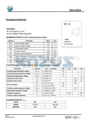 2SA1235A datasheet - TRANSISTOR(PNP)