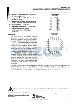 5962-9076604QEA datasheet - QUADRUPLE LOW-POWER DIFFERENTIAL RECEIVER