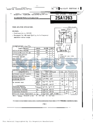 2SA1263 datasheet - SILICON PNP TRIPLE DIFFUSED TYPE