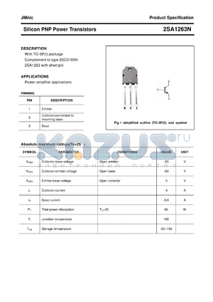 2SA1263N datasheet - Silicon PNP Power Transistors