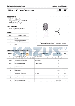 2SA1263N datasheet - Silicon PNP Power Transistors