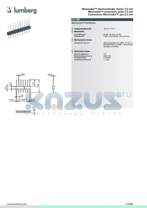 2.5MS datasheet - Minimodul-Steckverbinder, Raster 2,5 mm