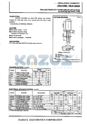 2SA1282 datasheet - FOR LOW FREQUENCY POWER AMPLIFY APPLICATION SILICON PNP EPITAXIAL TYPE