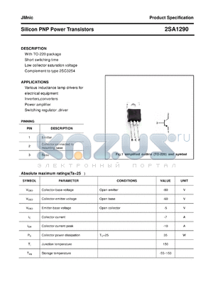 2SA1290 datasheet - Silicon PNP Power Transistors