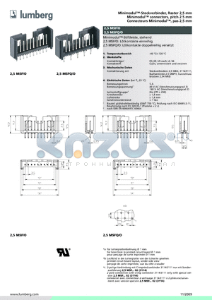 2.5MSF/O04 datasheet - Minimodul-Steckverbinder, Raster 2,5 mm