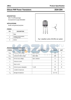 2SA1294 datasheet - Silicon PNP Power Transistors