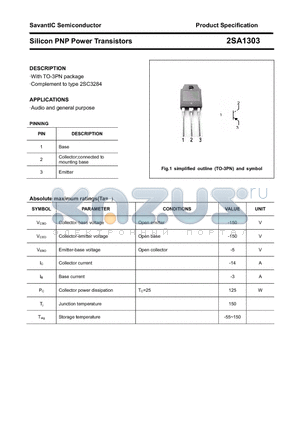 2SA1303 datasheet - Silicon PNP Power Transistors