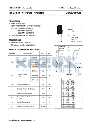 2SA1306 datasheet - isc Silicon PNP Power Transistors