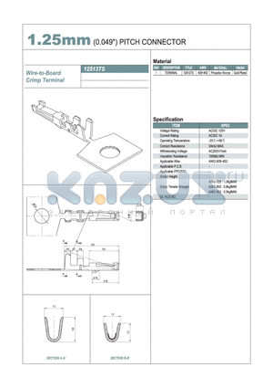 12513TS datasheet - 1.25mm PITCH CONNECTOR