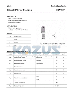 2SA1327 datasheet - Silicon PNP Power Transistors