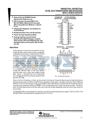 5962-9155301MKA datasheet - OCTAL BUS TRANSCEIVERS AND REGISTERS WITH 3-STATE OUTPUTS