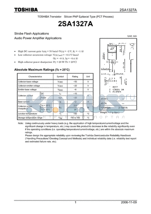 2SA1327A_06 datasheet - Strobe Flash Applications Audio Power Amplifier Applications