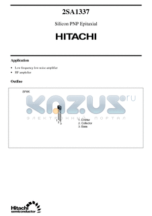 2SA1337 datasheet - Silicon PNP Epitaxial