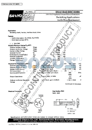 2SA1345 datasheet - PNP/NPN Epitaxial Planar Silicon Transistors