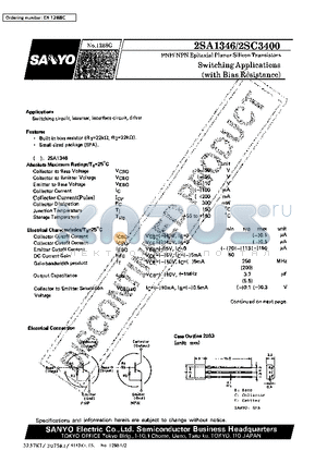 2SA1346 datasheet - PNP/NPN Epitaxial Planar Silicon Transistors