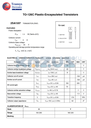 2SA1357 datasheet - Plastic-Encapsulated Transistors