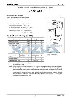 2SA1357_07 datasheet - Strobe Flash Applications Audio Power Amplifier Applications
