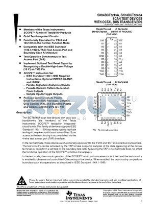 5962-9172801QLA datasheet - SCAN TEST DEVICES WITH OCTAL BUS TRANSCEIVERS