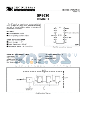 5962-92003 datasheet - 600MHz10 Asynchronous Emitter Coupled Logic Divider