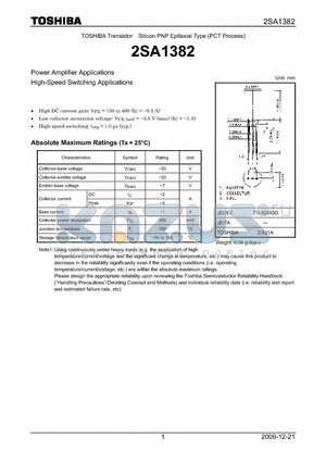 2SA1382_09 datasheet - Power Amplifier Applications High-Speed Switching Applications