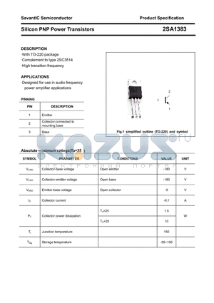 2SA1383 datasheet - Silicon PNP Power Transistors