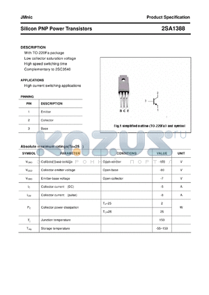 2SA1388 datasheet - Silicon PNP Power Transistors