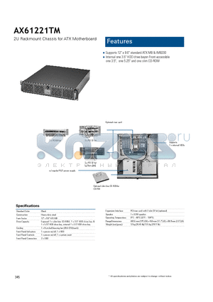 AX61221TM/X400 datasheet - Internal one 3.5 HDD drive baysn Front-accessible